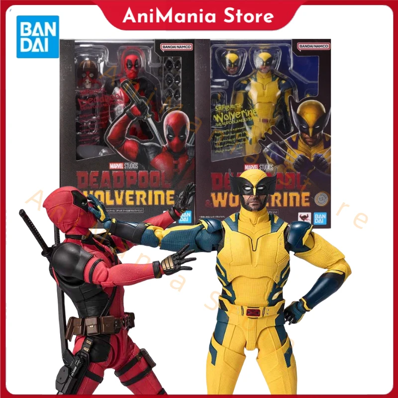 

In-Stock BANDAI Genuine DEADPOOL&WOLVERINE Anime Figure SHF Deadpool & Wolverine Finished Goods Model Joints Movable Toy