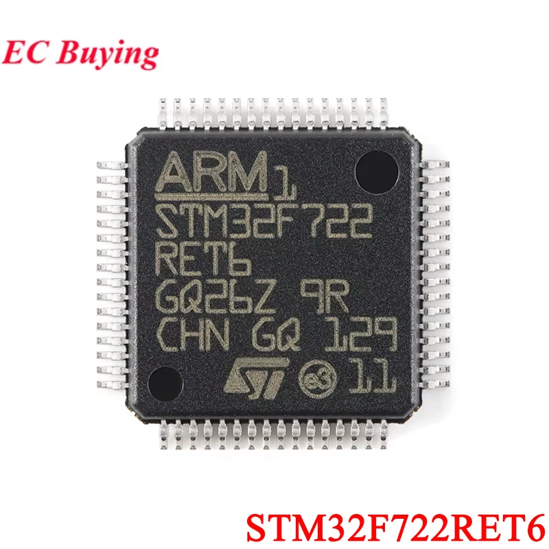 5Pcs/1pc STM32F722 STM32F722RET6 STM32 F722RE F722RET6 LQFP-64 ARM Cortex-M7 32-Bit Microcontroller MCU Controller IC Chip