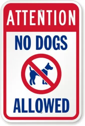 SJKY Attention No Dogs autorisé en aluminium résistant aux intempéries 12 "x 18" panneau p00518