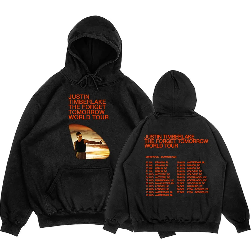 

Justin Timberlake The Forget Tomorrow World Tour Hoodies Men Clothing Winter Soft Graphic Printing Sweatshirts Unisex Streetwear