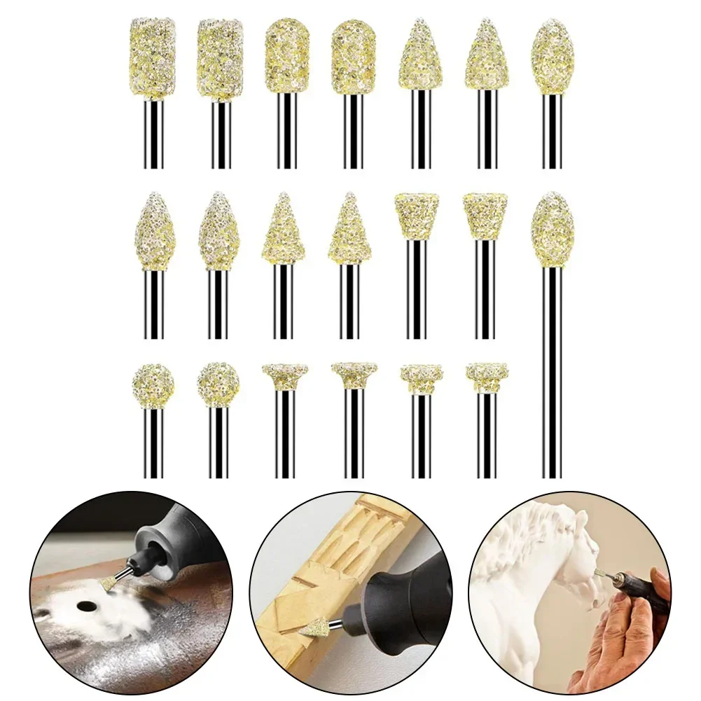 DIY Projects Grinding Burr Drill Bit DIY Carving Set Precise Results Storage Portability Transparent Plastic Box