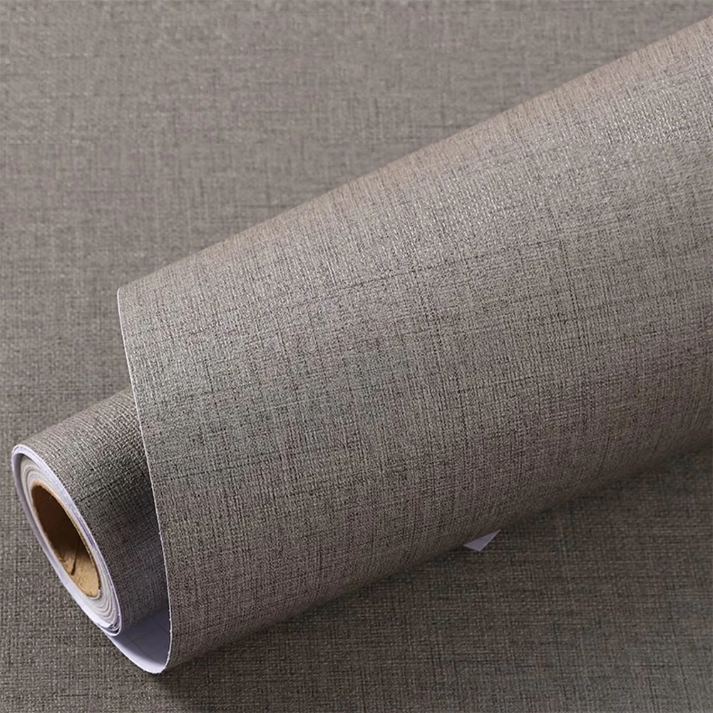 Faux Grasscloth Wallpaper Self-Adhesive Linen Texture Stickers For Wall Bedroom Living Room Cabinet Countertop Cover Stickers
