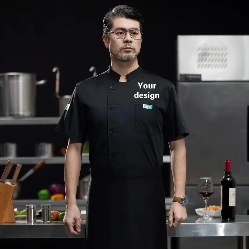 Custom Professional Kitchen Jacket Print Logo Personalized Design Pattern Restaurant Catering Services Work Clothes Cook Coat