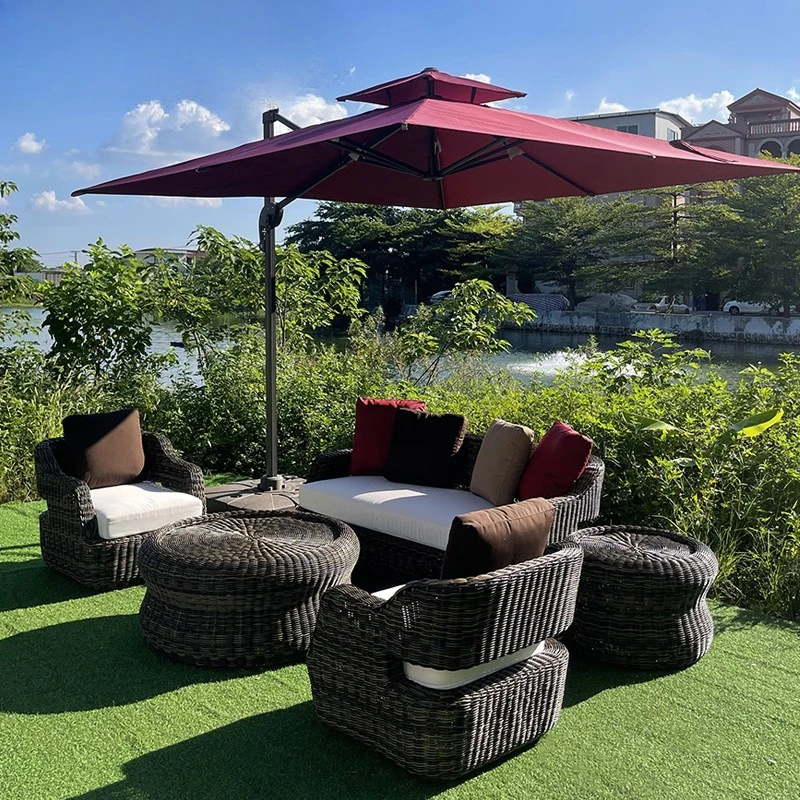 

Suiting Outdoor Courtyard Leisure Sofa Combination Garden Villa Rattan Tables and Chairs Outdoor Terrace Creative Rattan Chair F