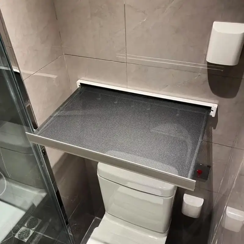 발코니, 욕실, 가정용 알루미늄 합금 무타공 확장형 훅 네트 천 수납 선반