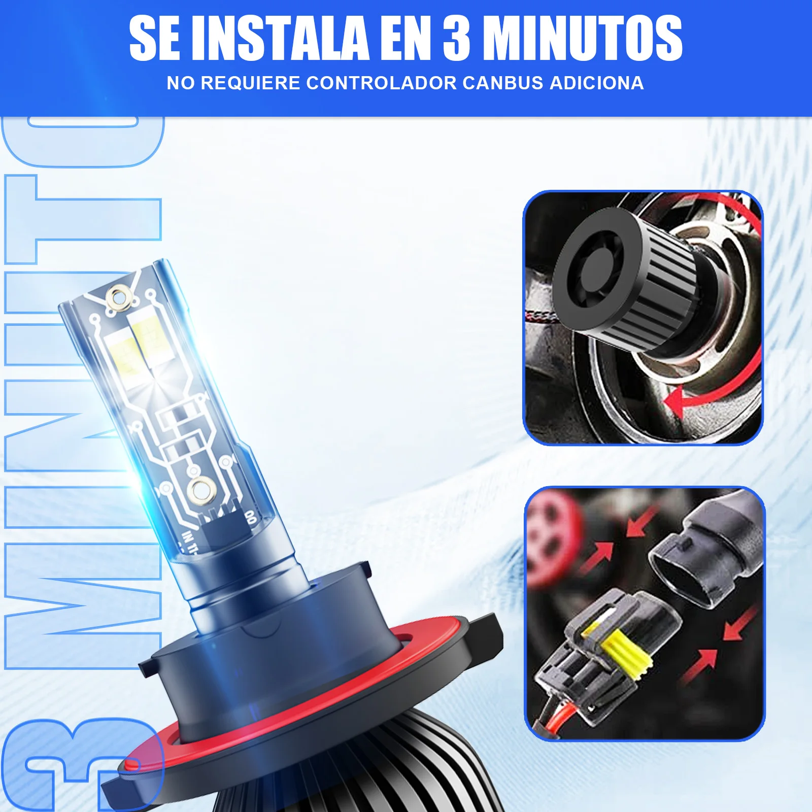 Obtenga una mejor visibilidad en la carretera con 6500K blanco 9008 H13 Hi Lo LED bombillas para faros delanteros de automóvil