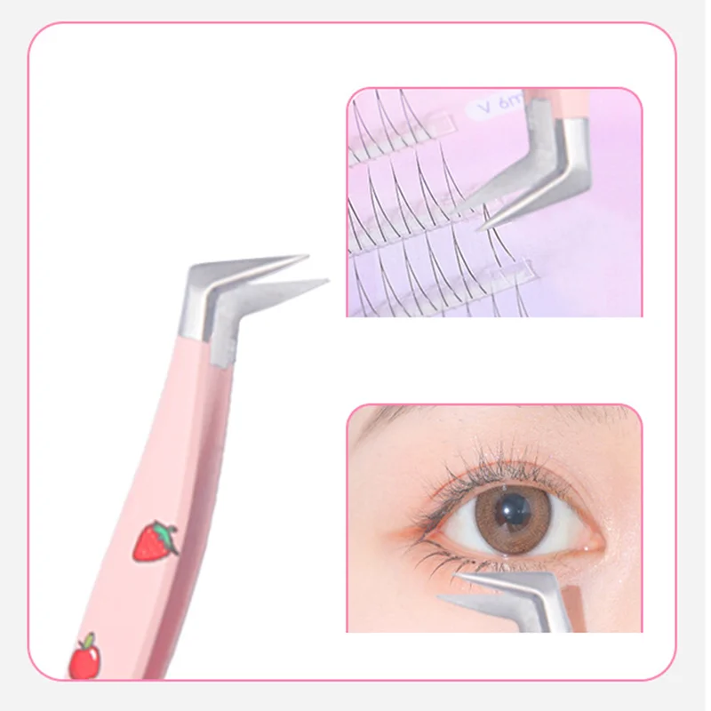 مجموعة ملاقط رموش اصطناعية ، وصلات رموش مزيفة ، حجم حذاء مشبك ، رسم دقيق لطلاء الأظافر والحاجب ، ملقط ، أدوات مكياج ، 6 *