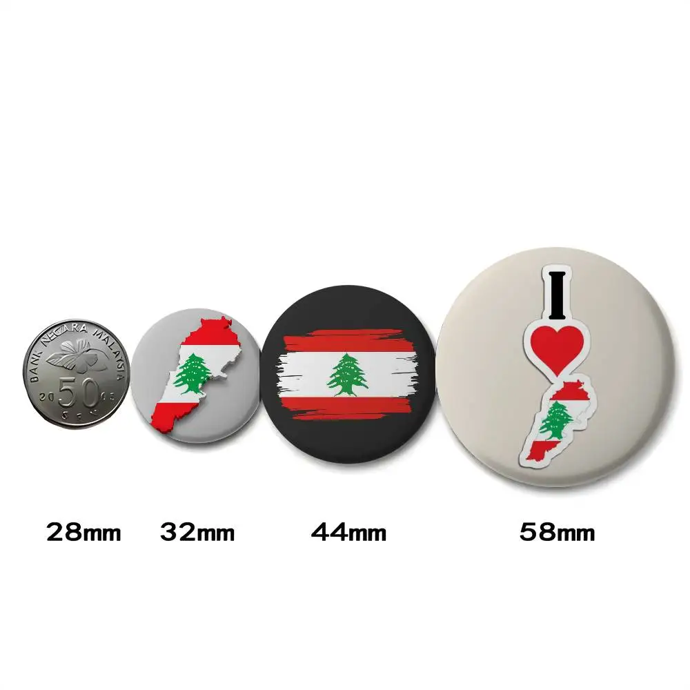 لبنان العلم خريطة شعار شارات جولة شارة رائعة دبابيس دبابيس الإبداعية للملابس قبعة ظهره هدية الملحقات #4