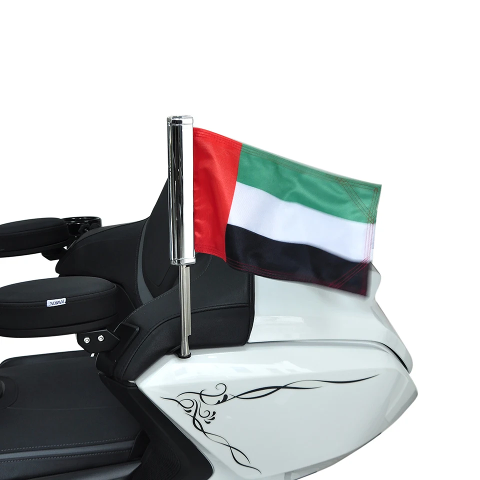 Panical UAE Passenger Rear Trunk Luggage LR LED Flag Group Flagpole Set For Honda Gold Wing GL1800 2018-2023 Motorcycle