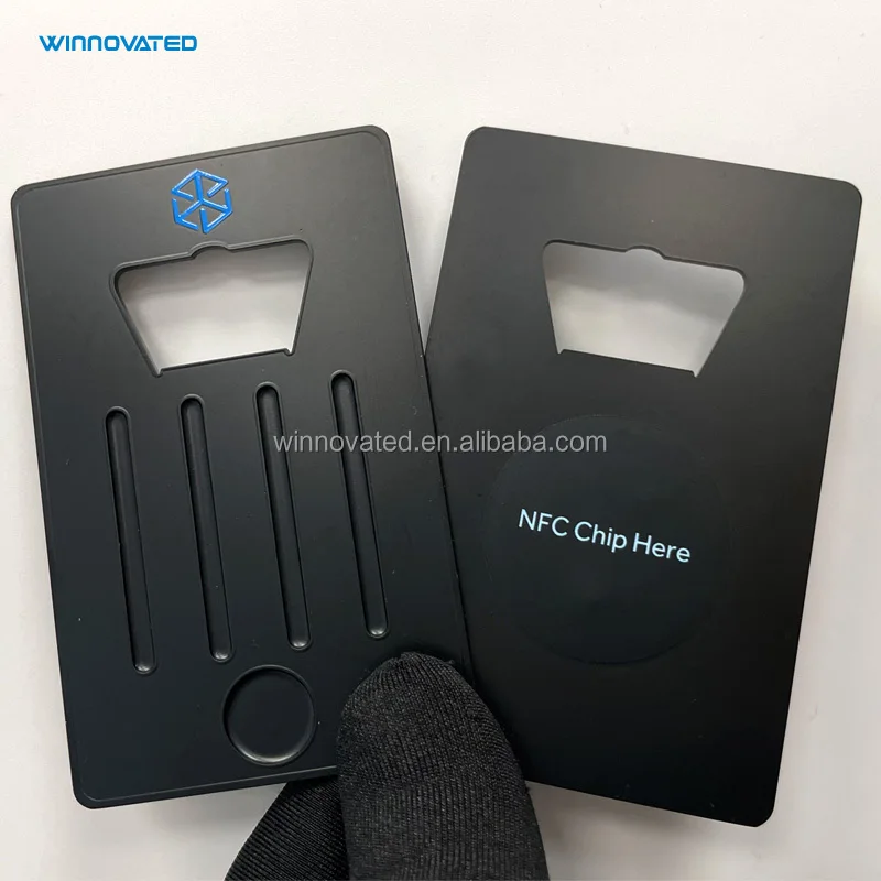 Customized product Best Price Top Level Smart RFID Bottle Opener Contactless NFC Metal Card Blank