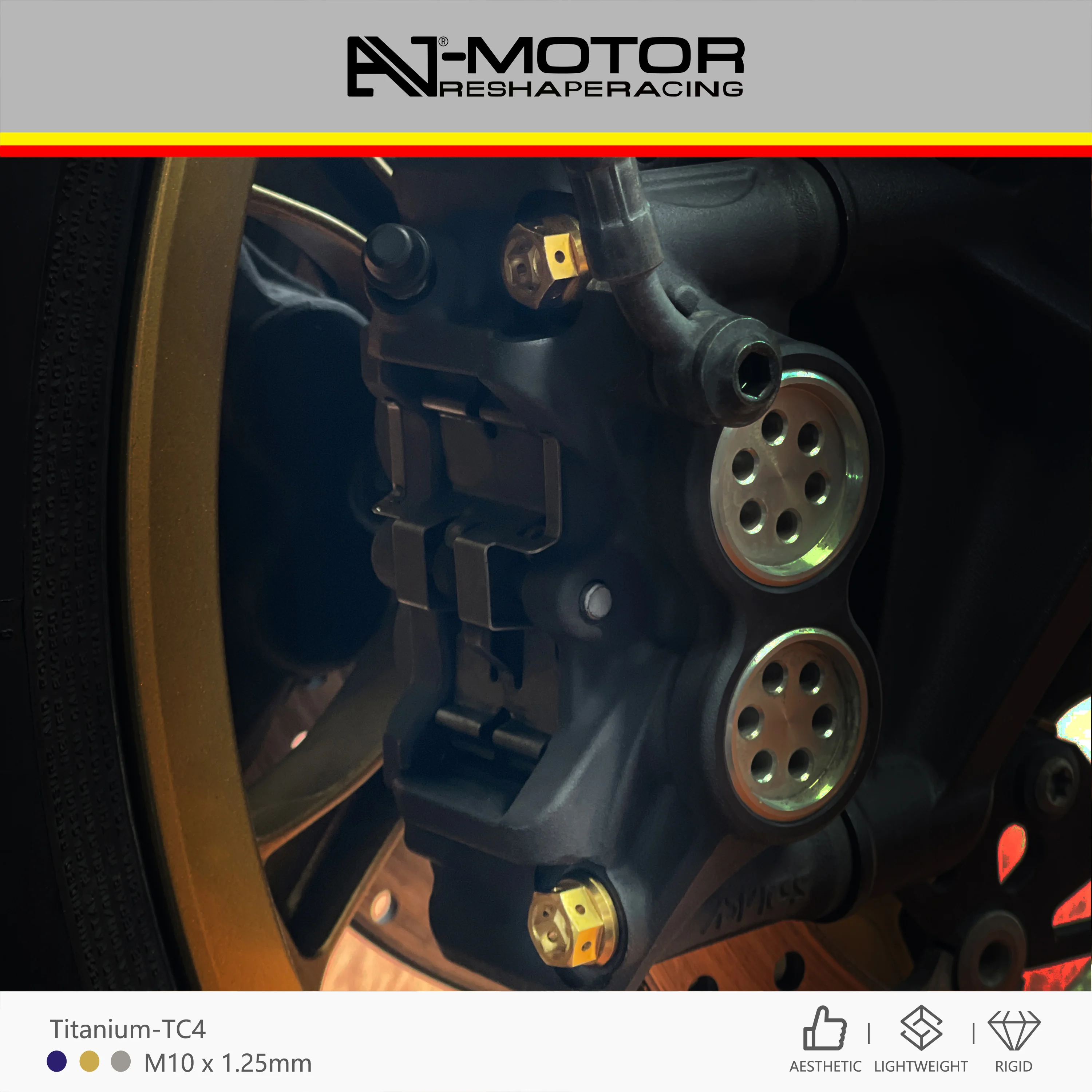 AJ-MOTOR Motorcycle Front Brake Caliper Screws Titanium Alloy for Yamaha YZF-R7 YZF-R6 YZF-R9 YZF-R1/R1M