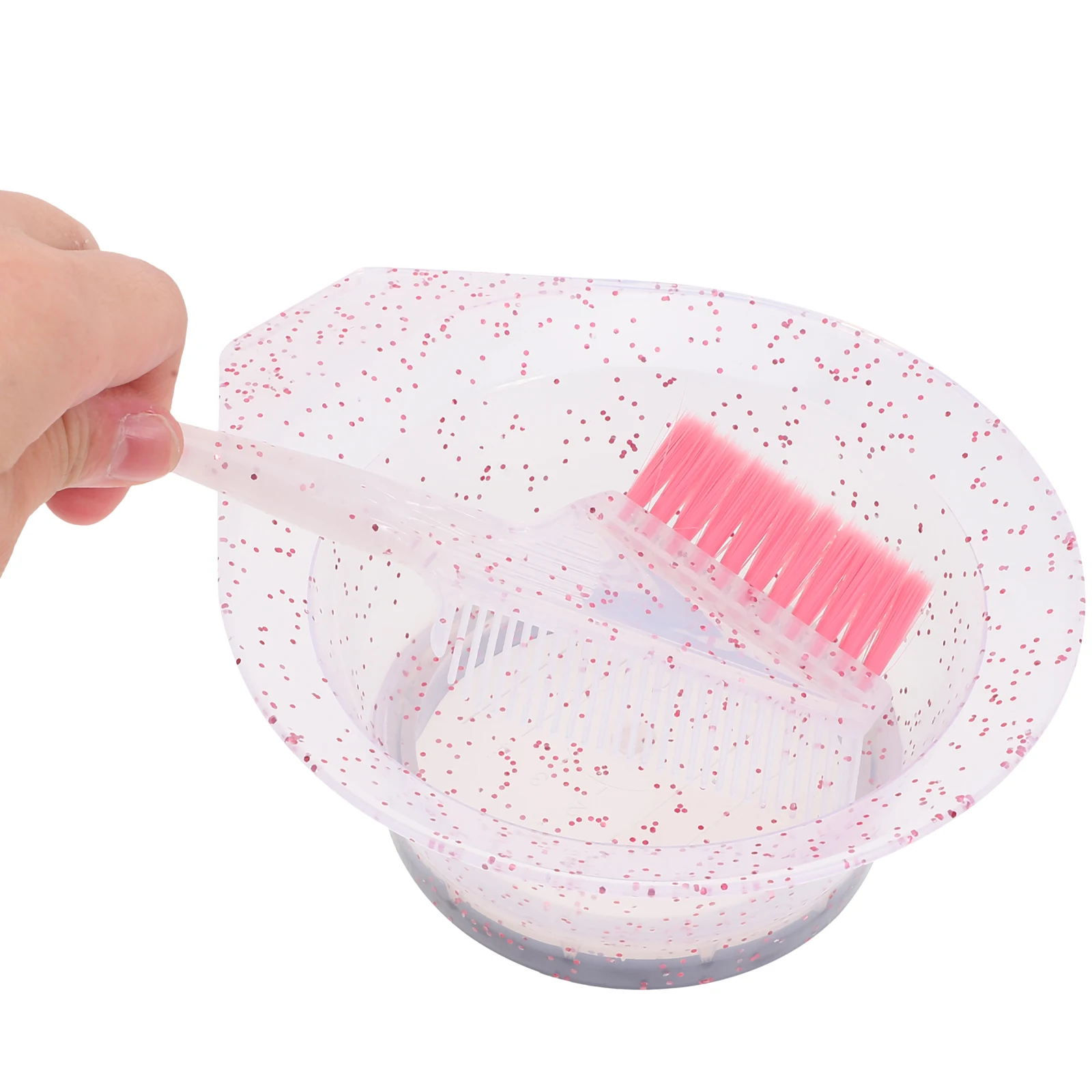 

Hair Dye Bowl Brush Kit Pink Shimmering Mixing Set Use Salon Supplies Coloring Comb Tools Hair Color Mixing Bowl Brush