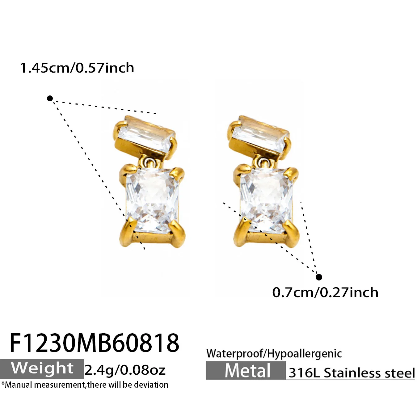 Glänzende farbige Glasohrringe, Doppelstein-Tropfenohrringe, Edelstahl-Hängeohrringe, 18K vergoldete Anhängerohrringe für Frauen – Detail 6