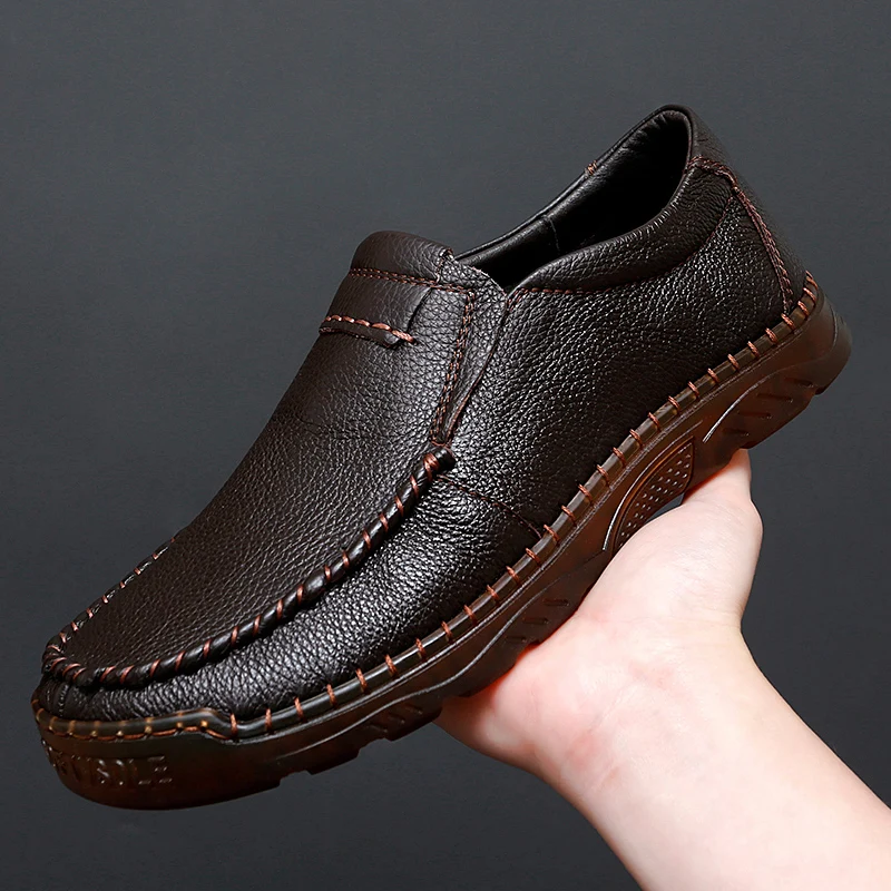 

Man Loafers Genuine Leather Moccasins Business Men's Casual Shoes Retro Designer Driving Flats Party Social Shoes Zapatillas