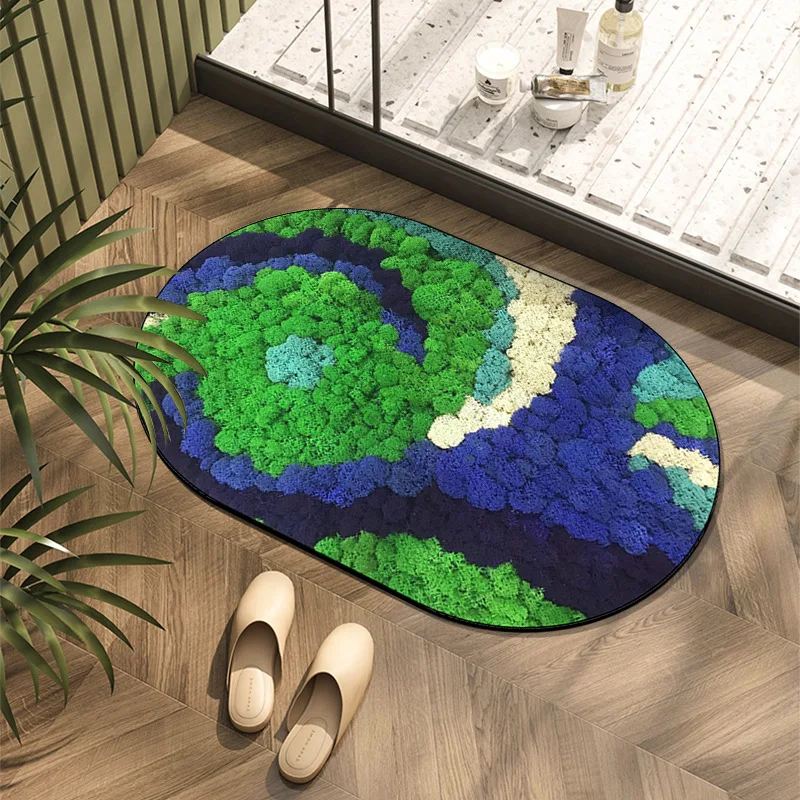 Moss Diatom Mud Absorbent Mat For Bath Floor Door Rug Bathroom Carpet Shower Room Rug Anti-Slip Kitchen Entrance Door Floor Rugs