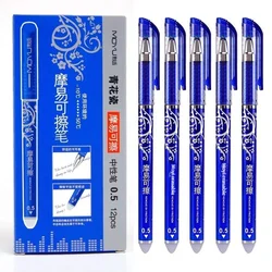 Erasable Pen Gel Pens 0.5mm Blue/Black Ink Pen Rod Refill Set For School Supplies Student Writing Stationery Pen