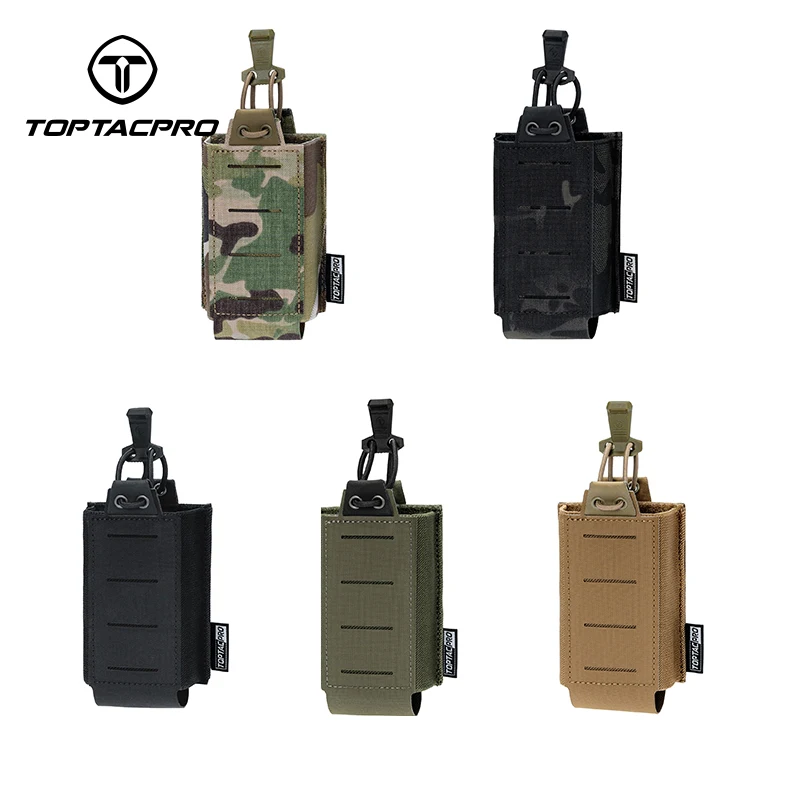 TOPTACPRO Tactical M4 Mag Pouch MOLLE Single Mag Carrier Laser Cut 556mm Hunting 8527