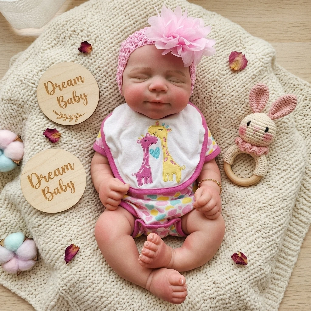 18 Inch Pascale Full Body Silicone Reborn Doll Open Mouth Design Lifelike Newborn Hand Painted Waterproof Collectible For Gift