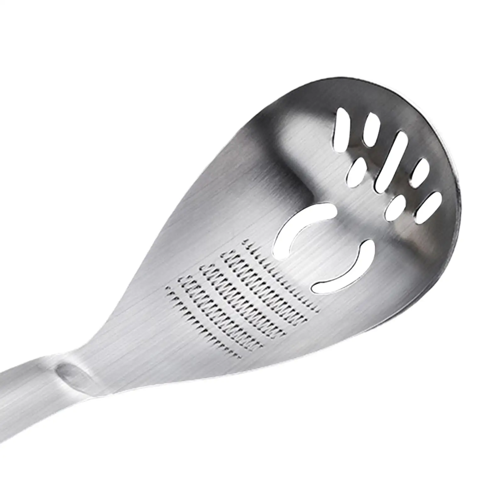 Kitchen Slotted Spoon Skimmer 304 Stainless Steel Garlic Grinding Tool with Hanging Hole