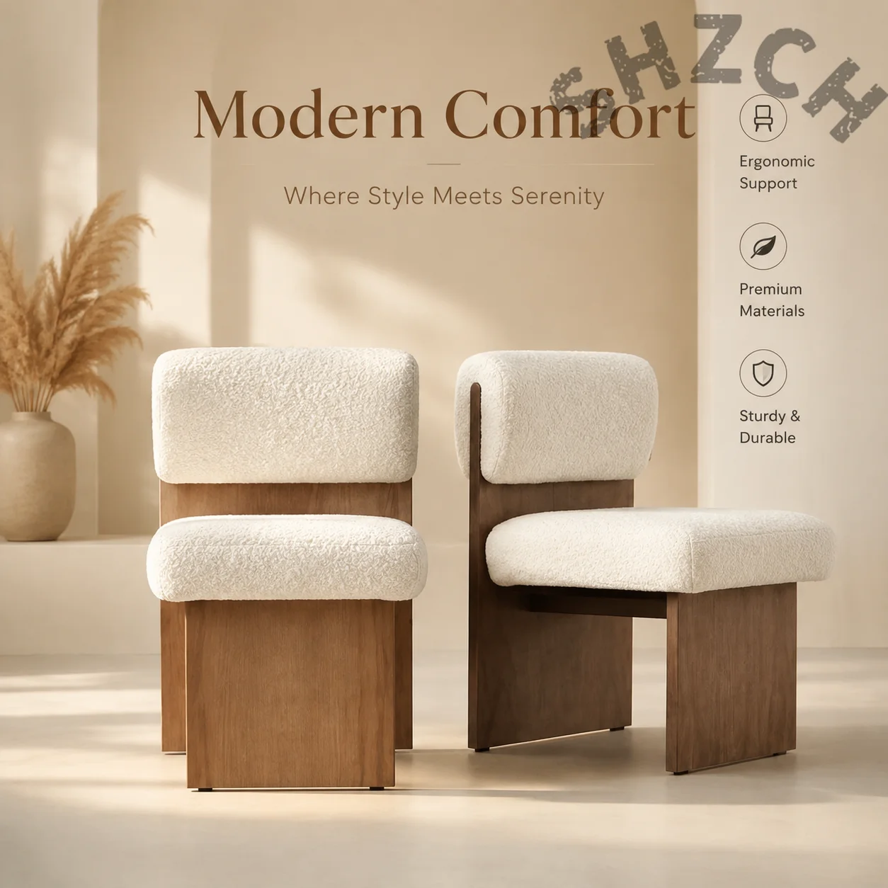 Modern Solid Wood Accent Chair for Living Room, Bedroom, or Dressing Area – Nordic Style Leisure Seating