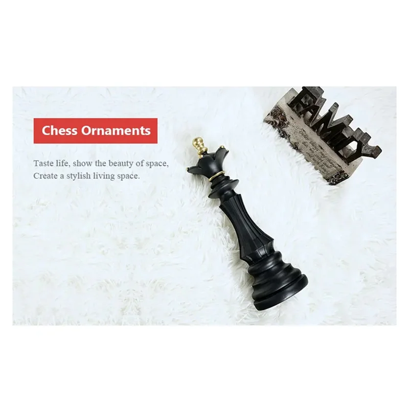 

【24 Hours Sale】Chess Statue Decor Set Queen Knight Kingly Chess Piece Decor Sculpture Ornament For Home House Office Arrangement