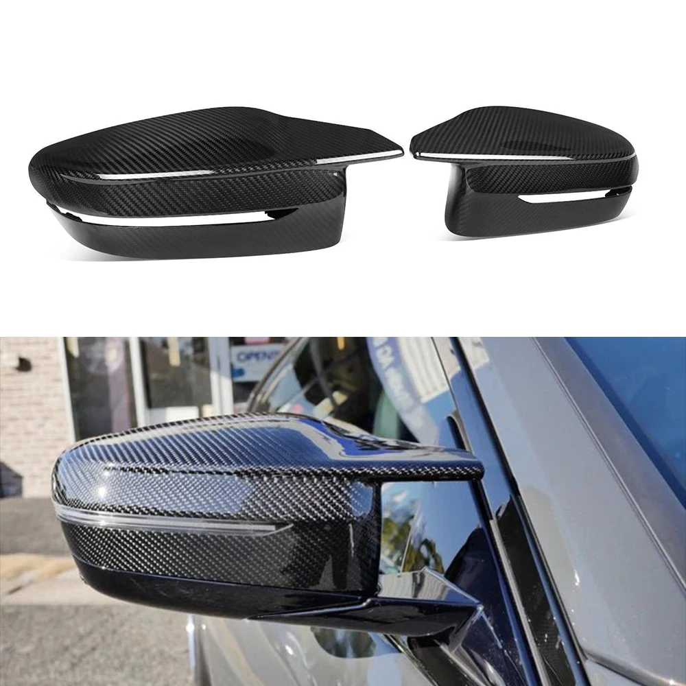 Real Dry Carbon Fiber Rearview Mirror Covers Cap For BMW 3 Series G20 G28 2020- 2022 Replacement Side Mirror Case