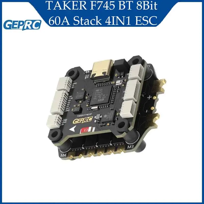 

GEPRC TAKER F745 BT 8Bit 60A Stack 4IN1 ESC 512MB Black Box Data Analyze Record Flight Barometer Dual Gyroscope Racing FPV RC