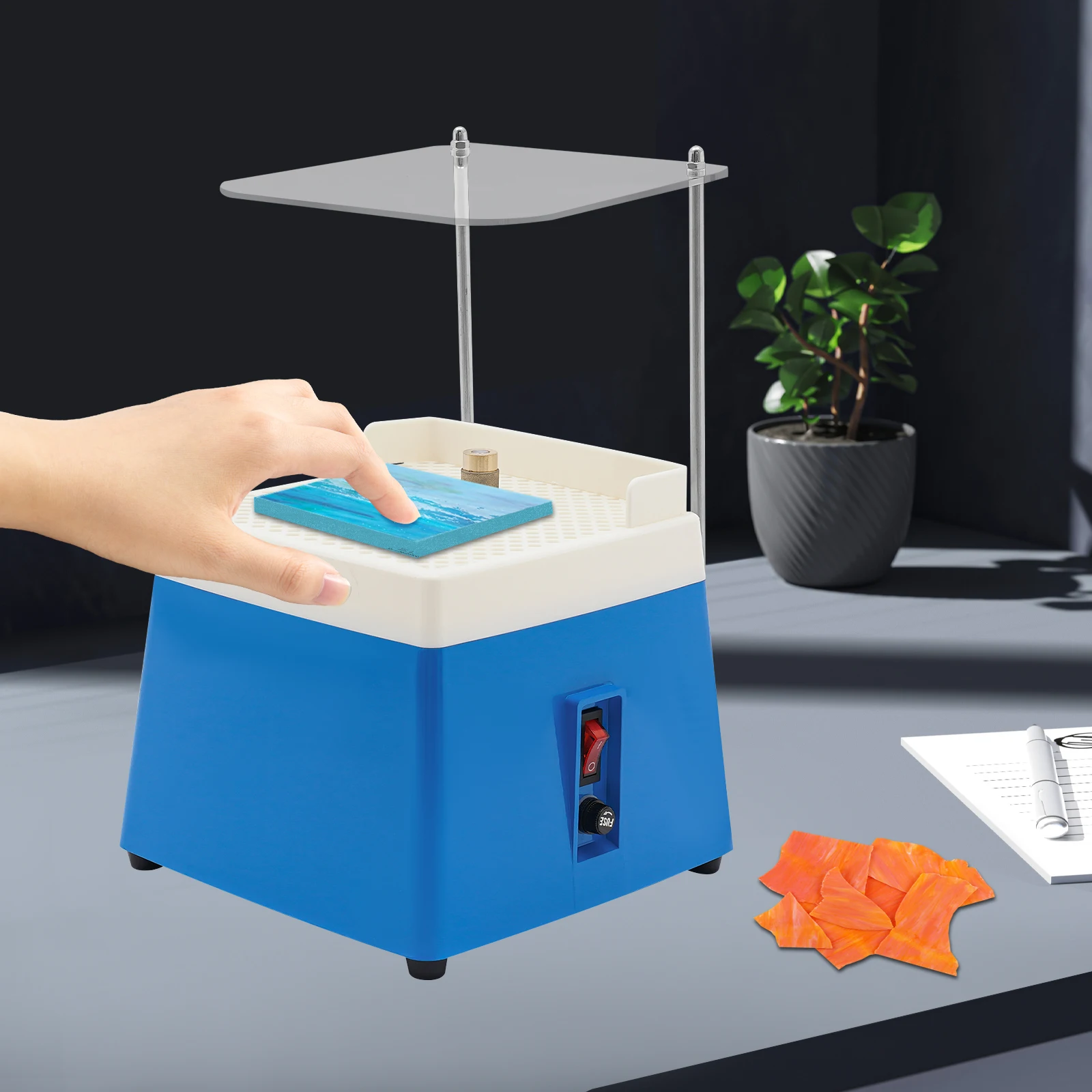 Rectifieuse professionnelle pour verre et céramique, 65W, 4200 tr/min, avec roue de 5/8 pouces, broyeur de bureau pour verre et céramique