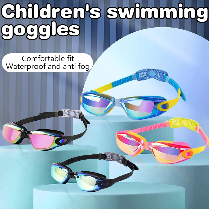 

1PCS UV Professional Colorful Children Silicone Swimming Goggles Anti Fog Swimming Glasses Waterproof Silicone Swim Eyewear