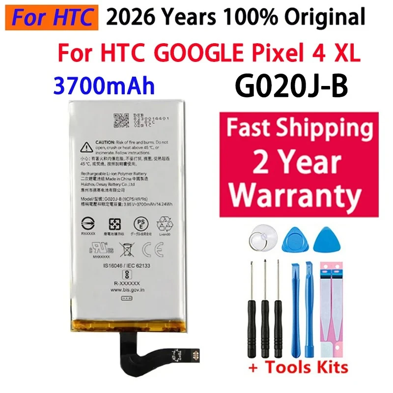 Fast Shipping High QualityMobile Phone Replacement Battery G020J-B For Google Pixel4 XL Pixel4 XL Battery 3700mAh Bateria +Tools