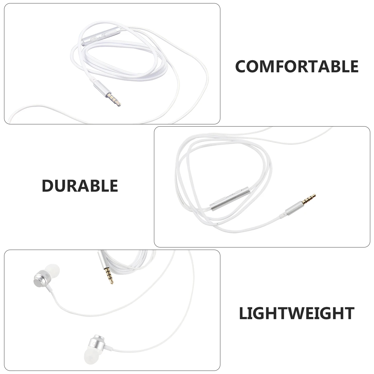 

【1 Pair】In-Ear Earphones 3.5mm Plug Wired Headset Heavy Bass 1.2m Cable Mic Volume Control Universal Fit Magnetic for All