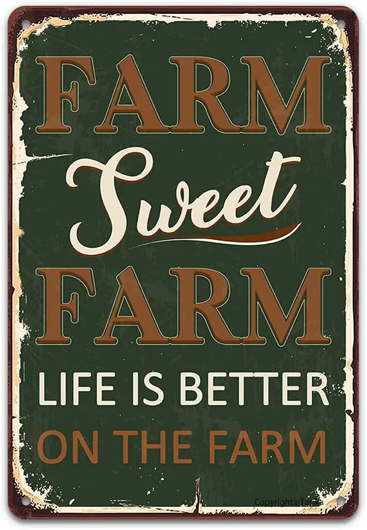 Farm Sweet Farm Life Is Better On The Farm Tin Sign Vintage Metal Decor Hen House Coop Accessories Rustic Kitchen Wall Art Plaqu