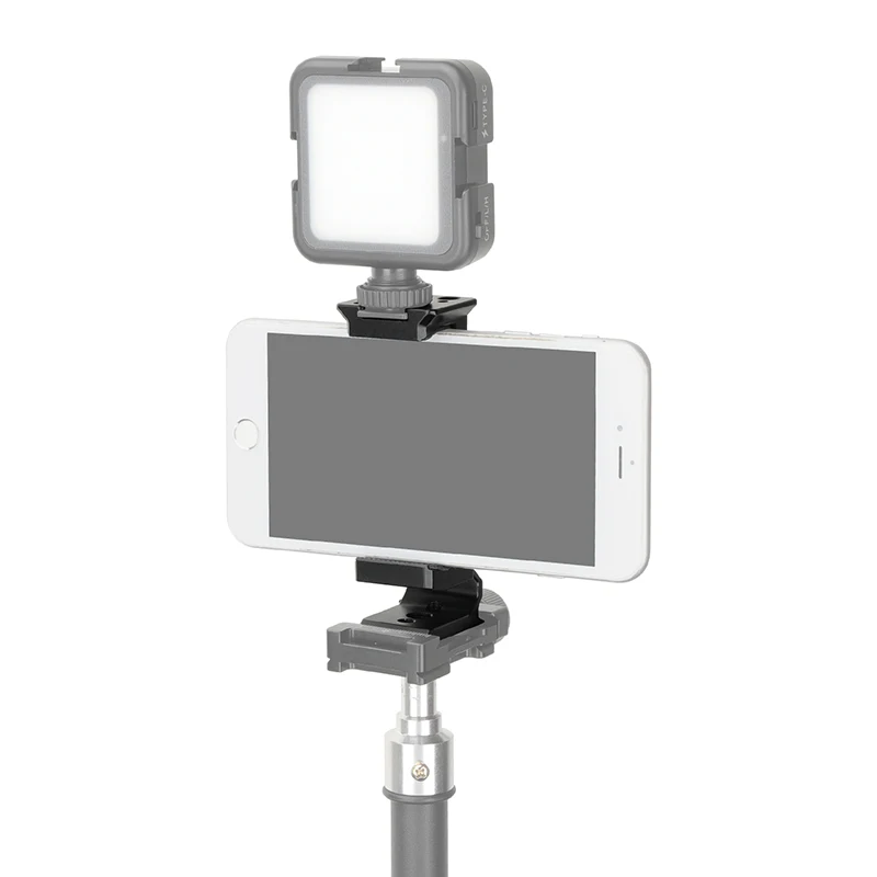 HDRig ARCA Style Handyhalterklemme mit Kaltschuhhalterung und 360° °   Drehbares und 1/4" 3/8" Gewindeloch für IPhone Xiaomi