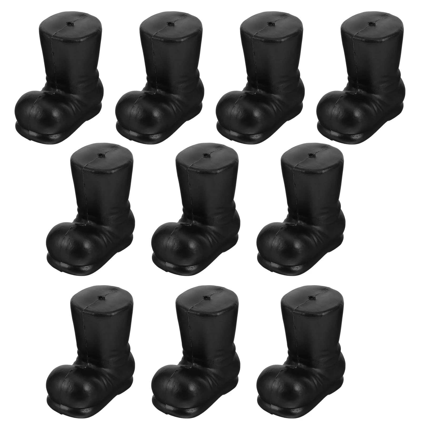 

10 Pcs Santa Boots Black Shoes Decor Accessories Christmas Supplies Claus Costume Props DIY Party Favors Holiday Decorations