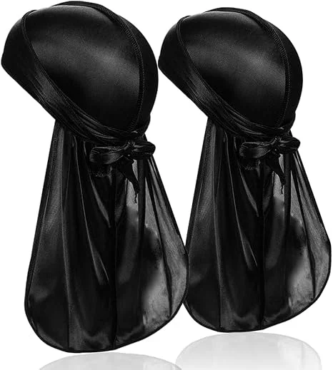 Durag for Men Women,Breathable Soft Headwrap with Long Tail, Premium Satin Doo Rag Headwrap with Long Tail for 360 Waves