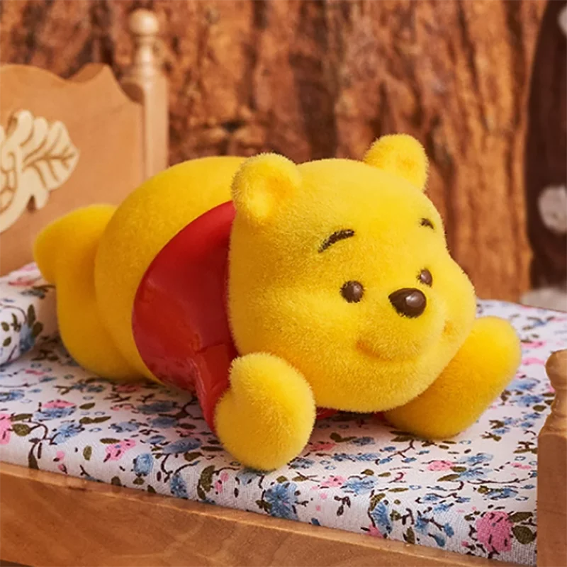 Disney Winnie The Pooh Blind Box Flocking Figure Winnie The Pooh'S Happy Everyday Series Mysterious Surprise Toy Xmas Gifts