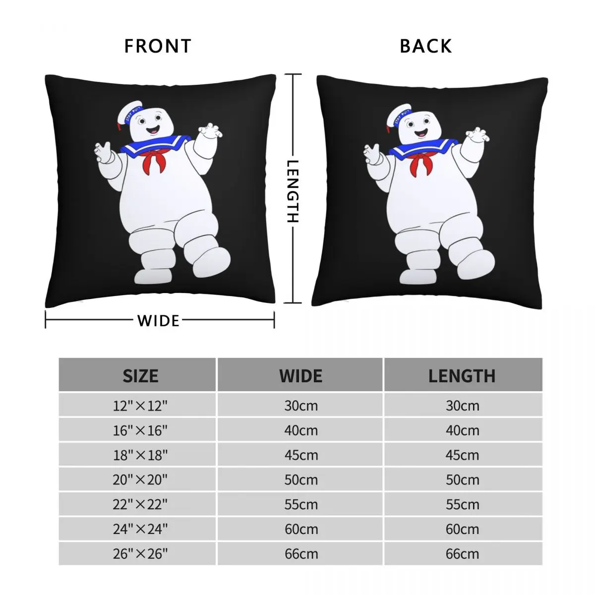 Stay Puft Marshmallow Man Pillowcase Polyester Linen Velvet Creative Zip Decor Throw Pillow Case Sofa Cushion Case