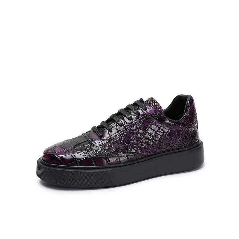 2026 new arrival Fashion Crocodile Skin causal shoes men,male Genuine leather Sneakers pdd731