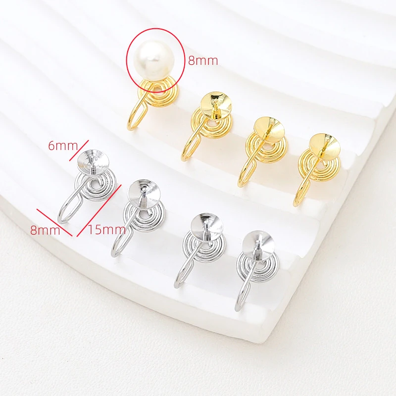 6 Pieces  Circular Winding Can Be Used To Insert Beads for Earring Fixing Clips  DIY Makes Jewelry Charm Gold Plated Accessories