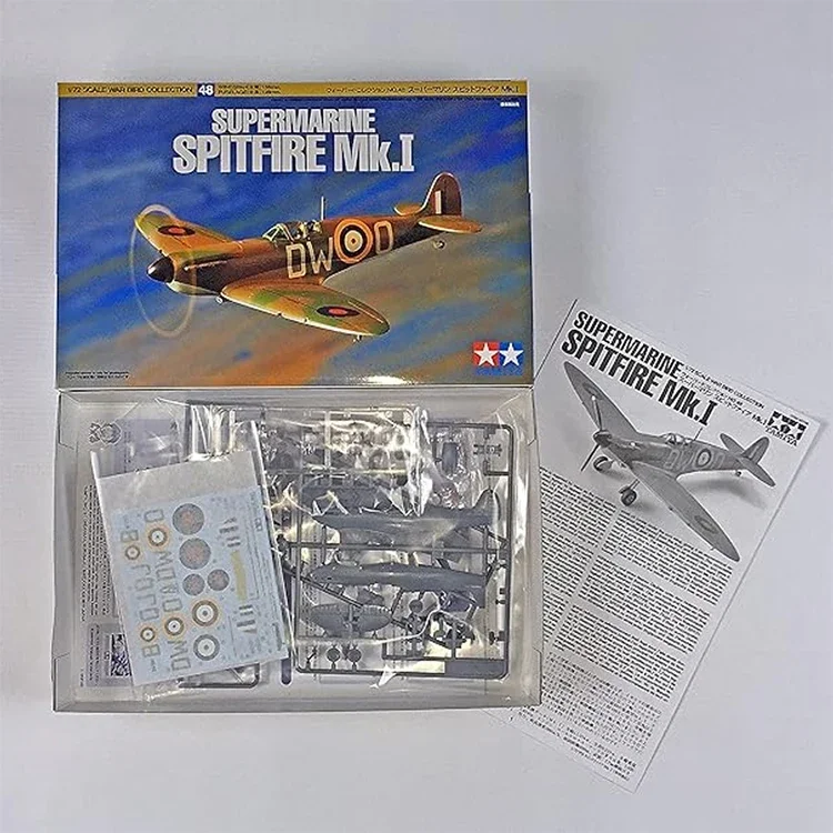 TAMIYA-Kit de modèle d'avion assemblé, Spitfire britannique, MKI Fighter, 60748, 1/72