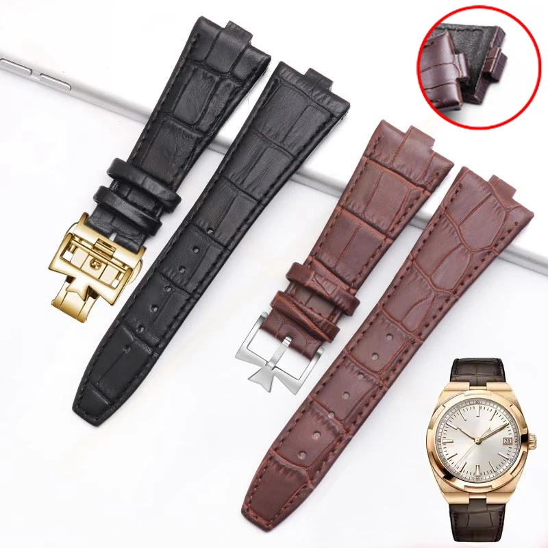 

Ремешок для часов из натуральной кожи для Vacheron Constantin OVERSEAS Series 4500V 5500V P47040, ремешок для часов с пряжкой из нержавеющей стали 25*8 мм