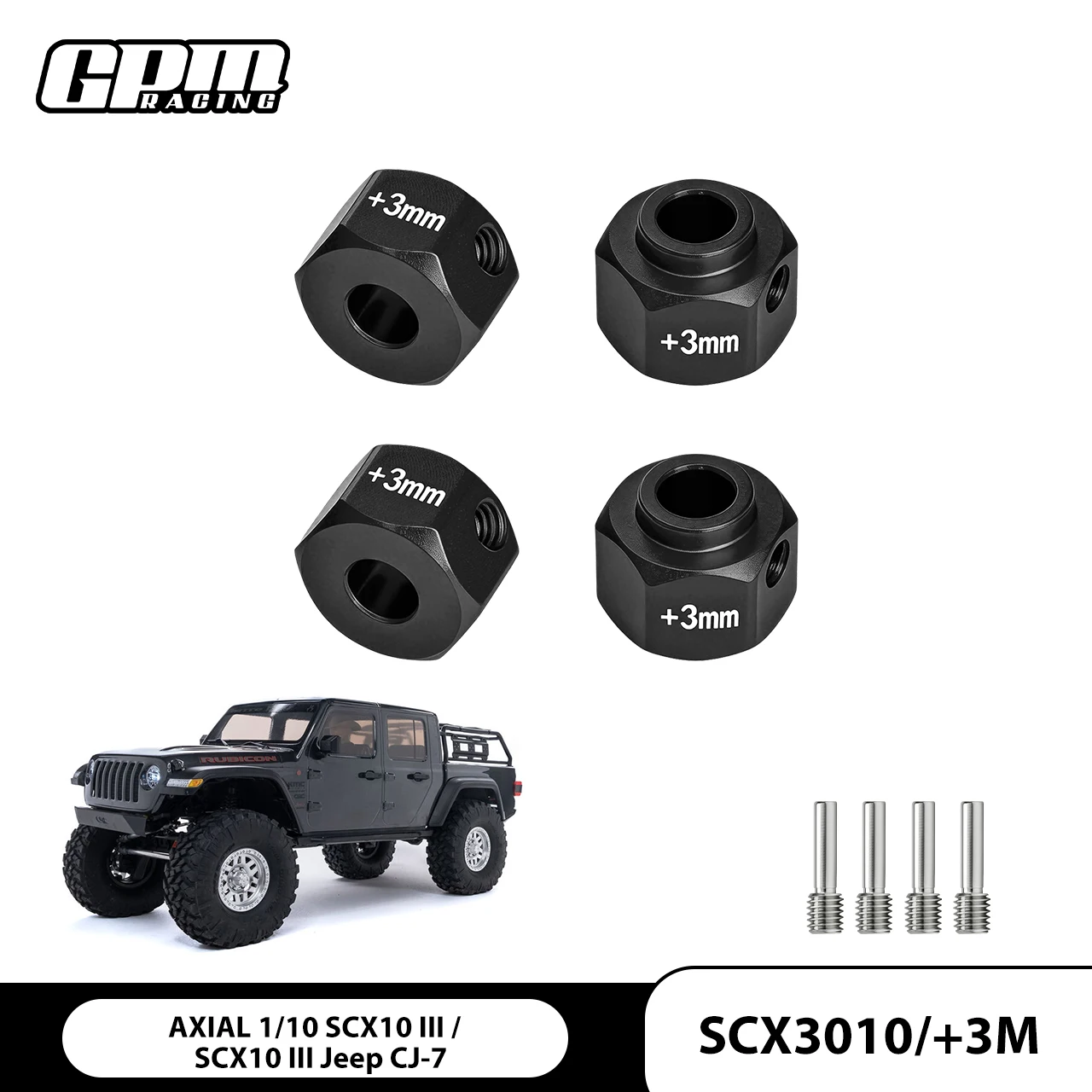 

GPM Alloy 6061 Wheel 12MM Hex Adapt For AXIAL Scx10 III Jeep Wrangler CJ-7 AXI03007