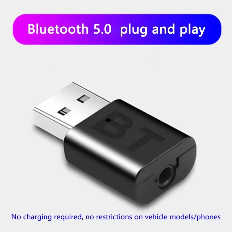 2-in-1 USB Bluetooth 5.0 Adapter Bluetooth-Empfänger USB-Dongle-Adapter Auto 5.0 Audio-Sender Plug-and-Play-Dongle Auto-Audio