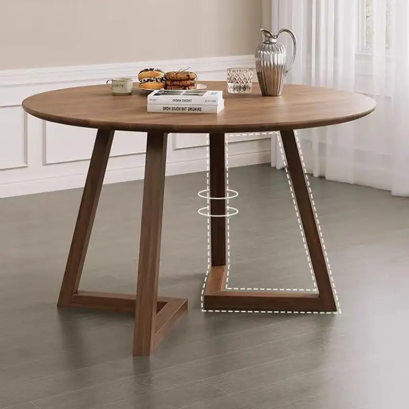 Nordic solid wood round table, Japanese style round table, home dining table, suitable for small apartments.