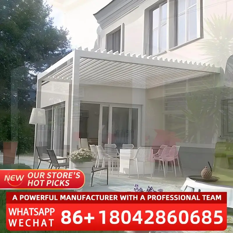 

3x3m 3x4m 4x6m Freestanding Detached Outdoor Shade Structure with Rain Sensor for Patio Backyard Barbeque Space pergola