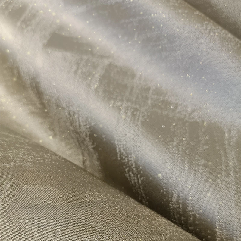 Nordic Luxury High-end Satin Curtains High-precision Imitation Silk Curtains Glossy and Textured Gold Wire Jacquard Curtains