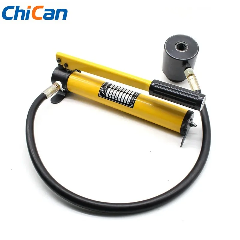 

【Hot】15T Manual Hydraulic Hole Puncher Hydraulic Knockout Punch Kit Manual Pump Cylinder Tool Set with 10 Dies