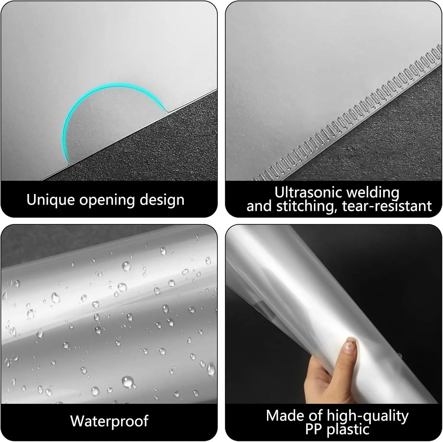 30 Pcs L-Type Clear Plastic File Folders - A4/Letter Size Transparent Plastic Sleeves Ideal for School and Office Supplies