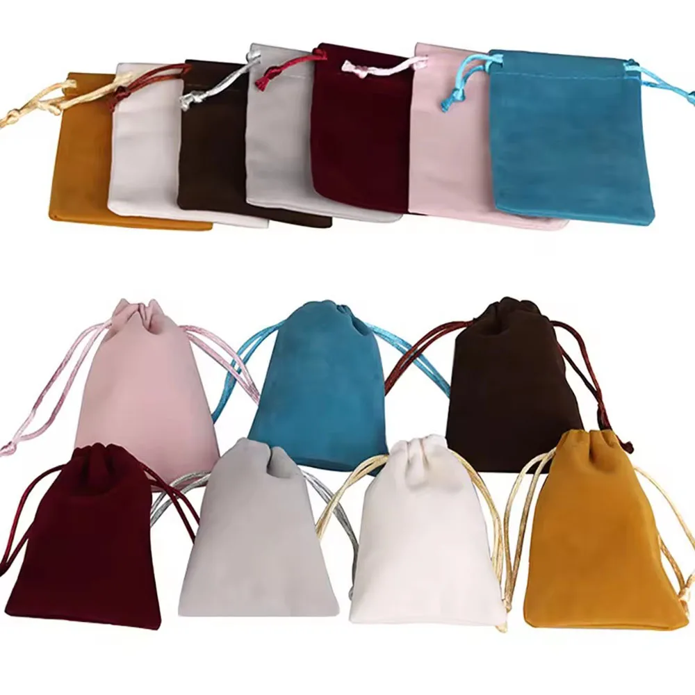 10x12cm Velvet Jewelry Pouch Drawstring Gift Bag for Wedding Party Favors Jewelry Packaging Storage Organizer