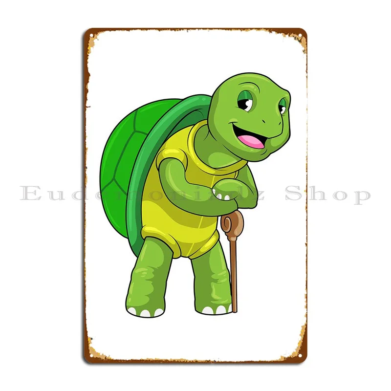 Turtle Pensioner Hiker Metal Sign Party Home Wall Plaque Personalized Club Tin Sign Poster